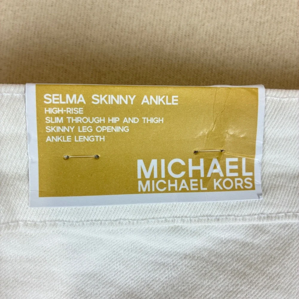 Michael Kors Womens Jeans 16W Cotton White Selma Skinny Ankle Denim Pants NWT